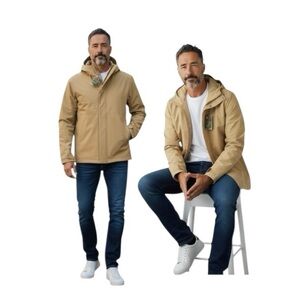 Ozark Trail Tan Raincoat Jacket Lightweight With Hood